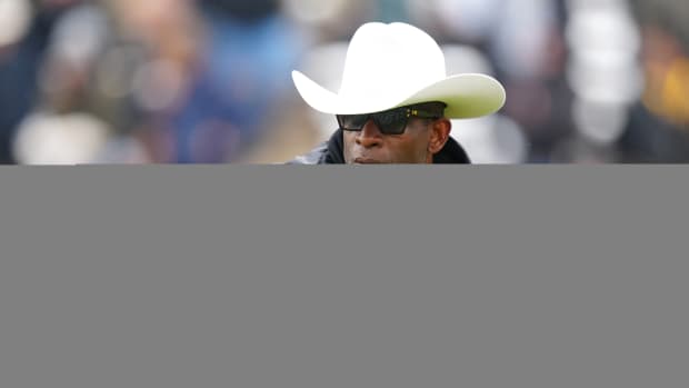 Colorado Buffaloes head coach Deion Sanders before the start of the spring game at Folsom Field